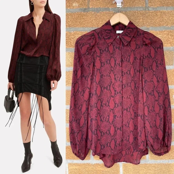 A.L.C Lori Snake Print Blouse size 0 - Picture 1 of 9